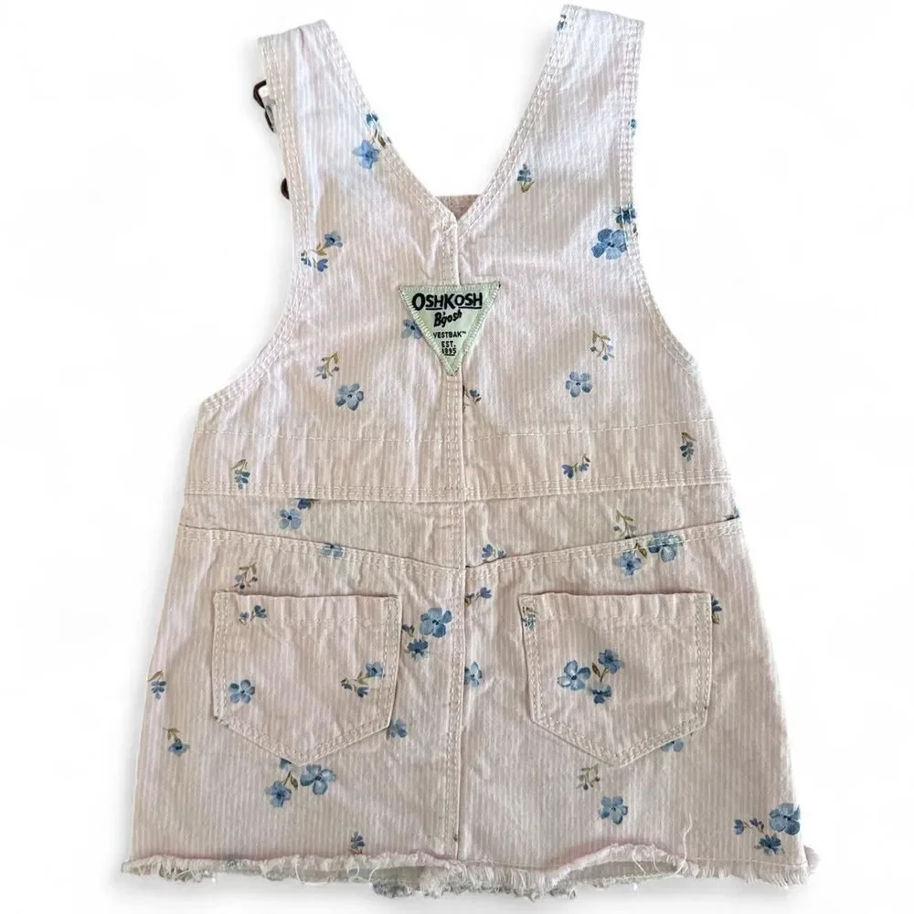 OshKosh B’gosh Baby Girl Pink Floral Short Overalls | 9 Months
